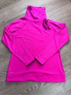Nike Pro Dri-FIT Hot Pink Funnel Neck Pullover Top XL